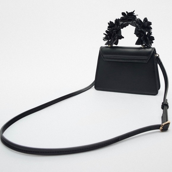 Zara Black Floral Bag - Picture 3 of 14